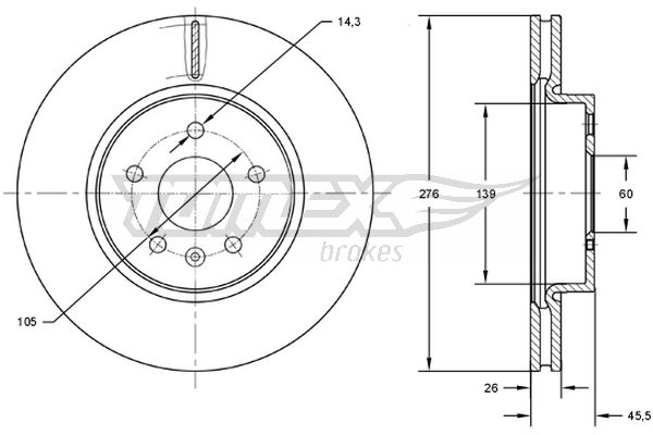 Brzdový kotúč TOMEX Brakes